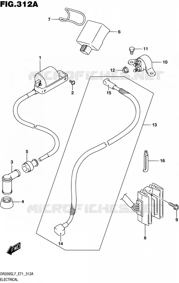 PARTIE ELECTRIQUE Suzuki MOTO 200 DR 2017  DR200S L7 (E71)