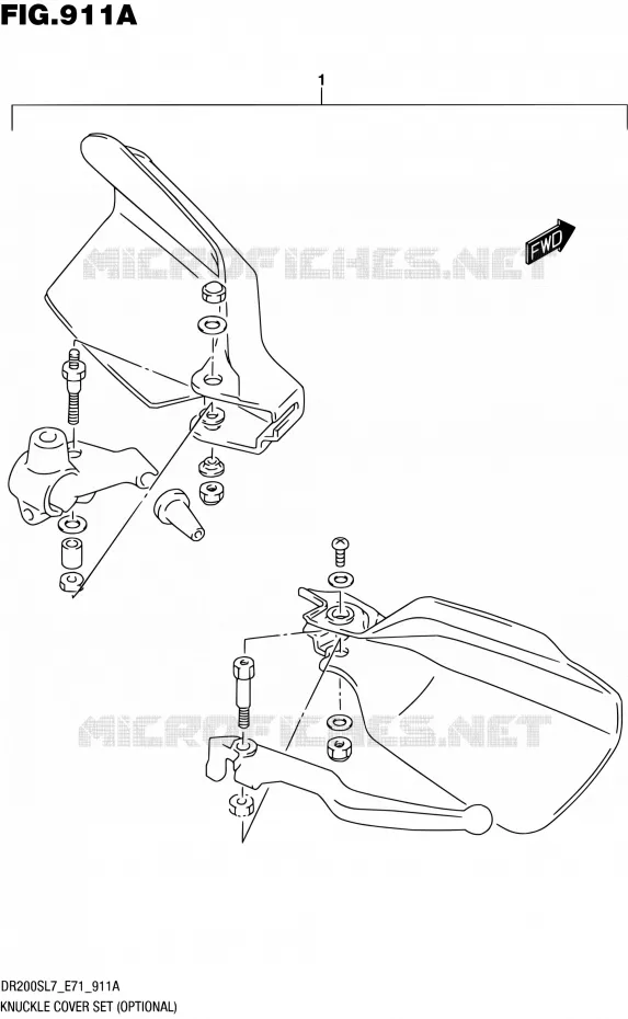 PROTEGES MAINS (OPTIONAL) Suzuki MOTO 200 DR 2017  DR200S L7 (E71)