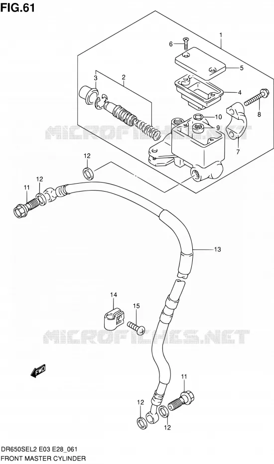 MAITRE CYLINDRE AVANT Suzuki MOTO 650 DR 2012  DR650SE L2 (E03,E28,E33)