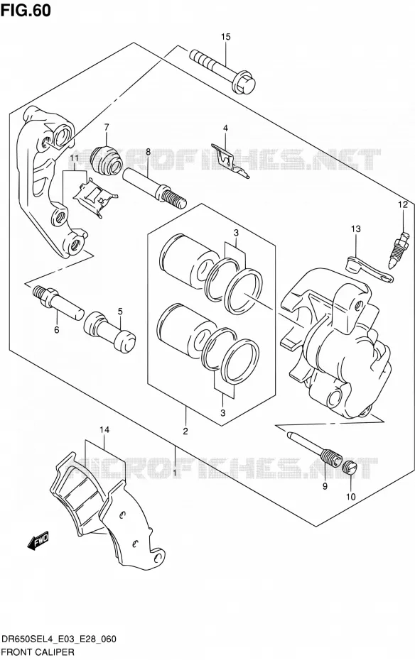 ETRIER DE FREIN AVANT Suzuki MOTO 650 DR 2014  DR650SE L4 (E03,E28,E33)