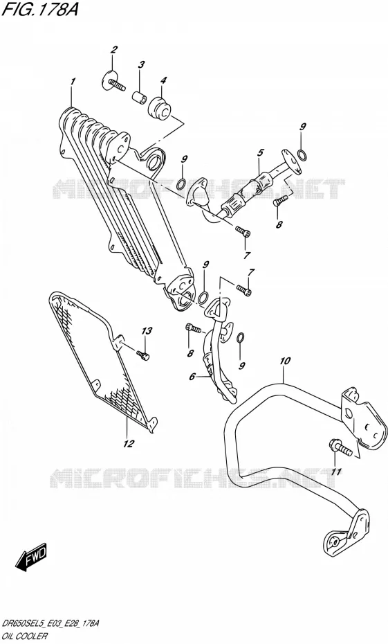 RADIATEUR D'HUILE Suzuki MOTO 650 DR 2015  DR650SE L5 (E03,E28,E33)