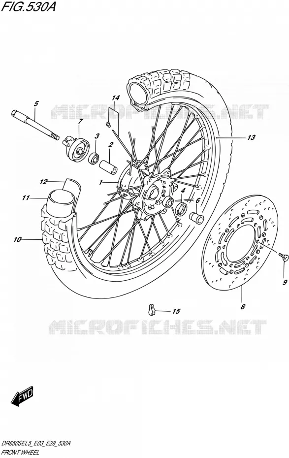 ROUE AVANT Suzuki MOTO 650 DR 2015  DR650SE L5 (E03,E28,E33)