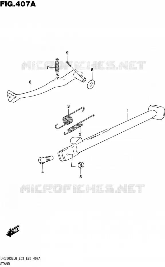 BEQUILLE Suzuki MOTO 650 DR 2016  DR650SE L6 (E03,E28,E33)
