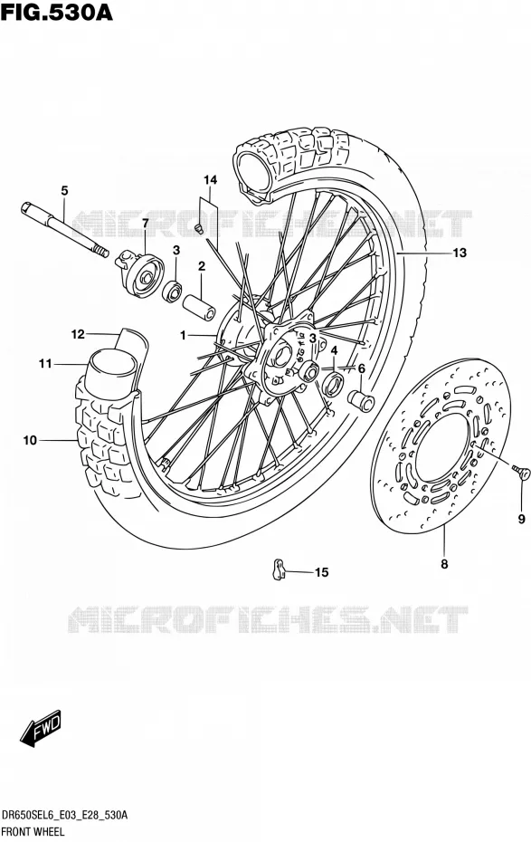 ROUE AVANT Suzuki MOTO 650 DR 2016  DR650SE L6 (E03,E28,E33)