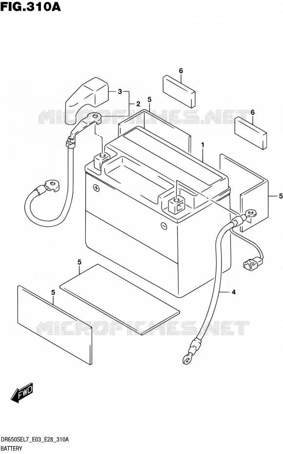 BATTERIE Suzuki MOTO 650 DR 2017  DR650SE L7 (E03,E28,E33)