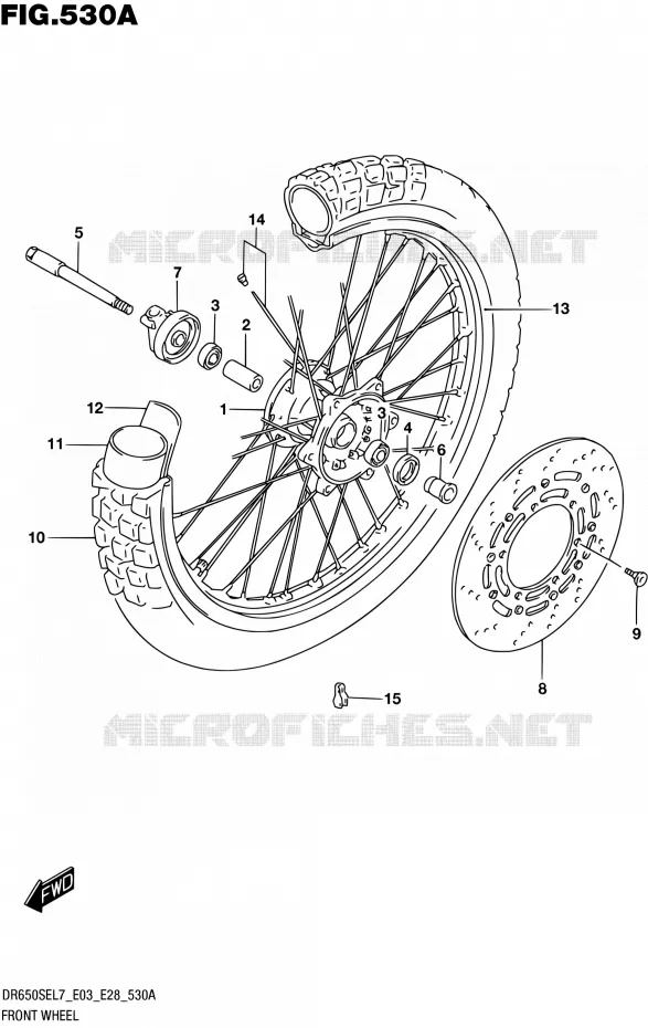 ROUE AVANT Suzuki MOTO 650 DR 2017  DR650SE L7 (E03,E28,E33)