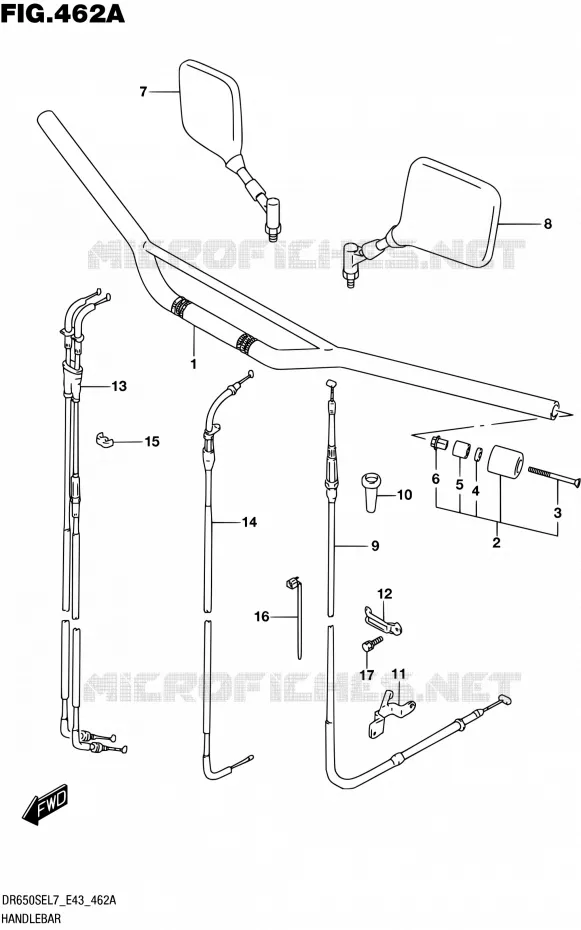 GUIDON Suzuki MOTO 650 DR 2017  DR650SE L7 (E43)