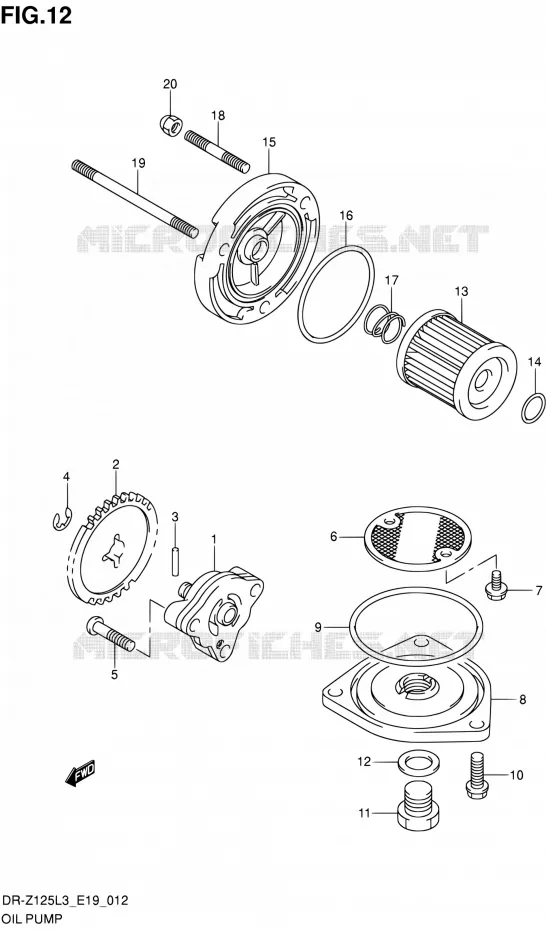POMPE A HUILE Suzuki MOTO 125 DR-Z 2013  DR-Z125L L3 (E19)