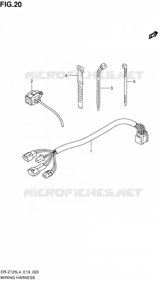 FAISCEAU ELECTRIQUE Suzuki MOTO 125 DR-Z 1994  DR-Z125L L4 (E19)