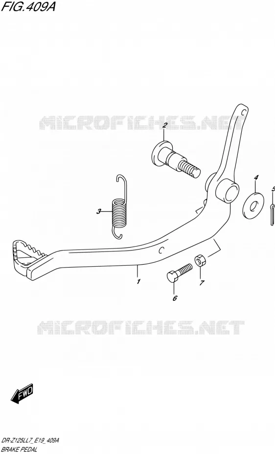 PEDALE DE FREIN Suzuki MOTO 125 DR-Z 2017  DR-Z125L L7 (E19)
