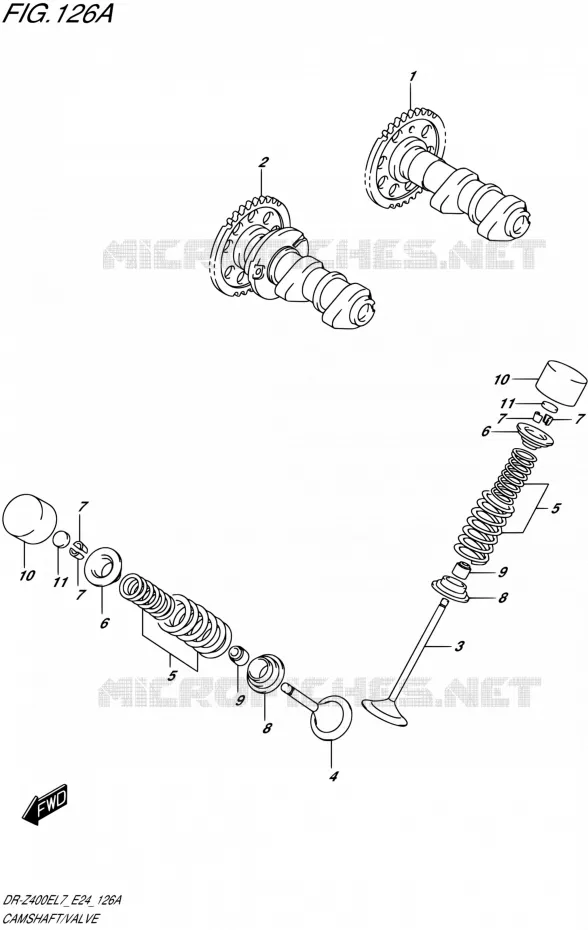 ARBRE A CAMES - VALVE Suzuki MOTO 400 DR-Z 2017  DR-Z400E L7 (E24)