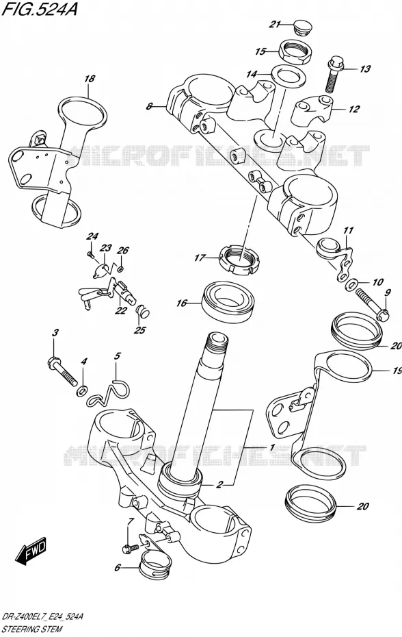 COLONNE DE DIRECTION Suzuki MOTO 400 DR-Z 2017  DR-Z400E L7 (E24)