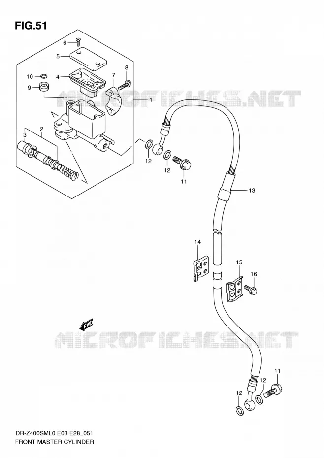 MAITRE CYLINDRE AVANT Suzuki MOTO 400 DR-Z 2010  DR-Z400SM L0 (E03,E28,E33)