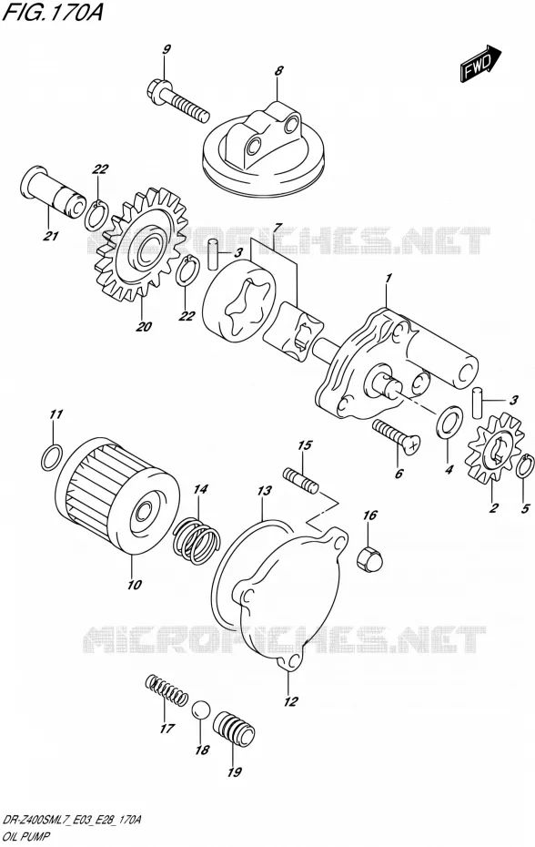 POMPE A HUILE Suzuki MOTO 400 DR-ZSM 2017  DR-Z400SM L7 (E03,E28,E33)