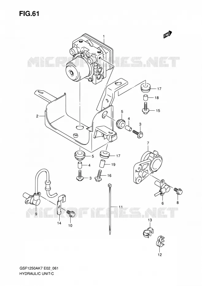 SYSTÈME ABS (GSF1250AK7/SAK7/AK8/SAK8/AK9/SAK9/SAZK9/SL0/SAL0) Suzuki MOTO 1250 BANDIT-S 2010  GSF1250SA L0 (E02,E19,E24,E37)