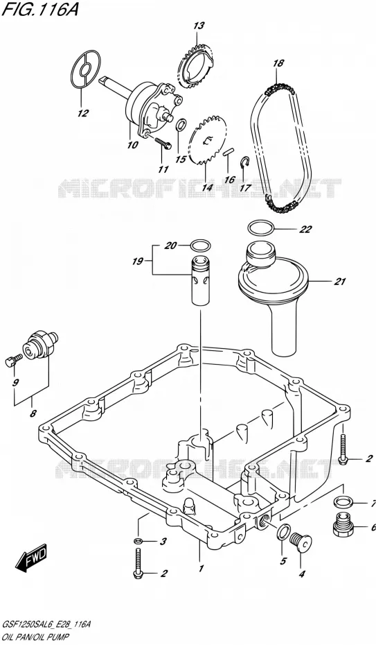 CARTER INFERIEUR - POMPE A HUILE Suzuki MOTO 1250 BANDIT-S 2016  GSF1250SA L6 (E03,E28,E33)