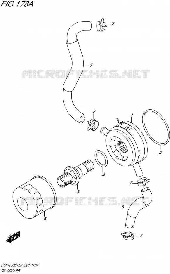 RADIATEUR D'HUILE Suzuki MOTO 1250 BANDIT-S 2016  GSF1250SA L6 (E03,E28,E33)