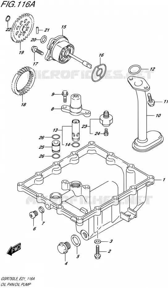 CARTER INFERIEUR - POMPE A HUILE Suzuki MOTO 750 GSR 2015  GSR750UE L5 (E21)