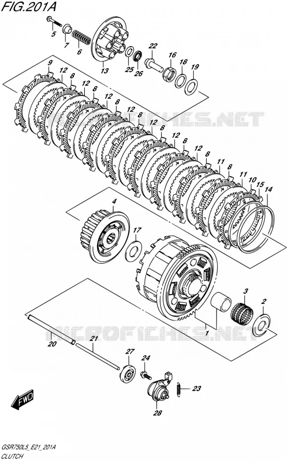 EMBRAYAGE Suzuki MOTO 750 GSR 2015  GSR750UE L5 (E21)