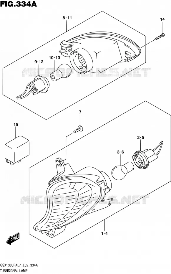 CLIGNOTANTS Suzuki MOTO 1300 HAYABUSA 2017  GSX1300RA L7 (E02)