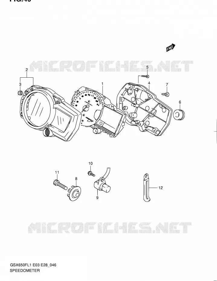 COMPTEUR (GSX650FL1 E33) Suzuki MOTO 650 GSX-F 2011  GSX650F L1 (E03,E28,E33)