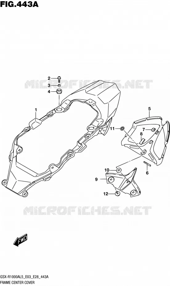 CARENAGE CENTRAL Suzuki MOTO 1000 GSX-R 2015  GSX-R1000A L5 (E03,E28,E33)