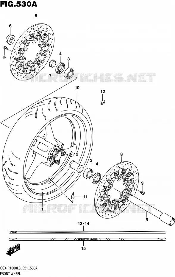 ROUE AVANT (GSX-R1000L6 E21) Suzuki MOTO 1000 GSX-R 2016  GSX-R1000A L6 (E21)