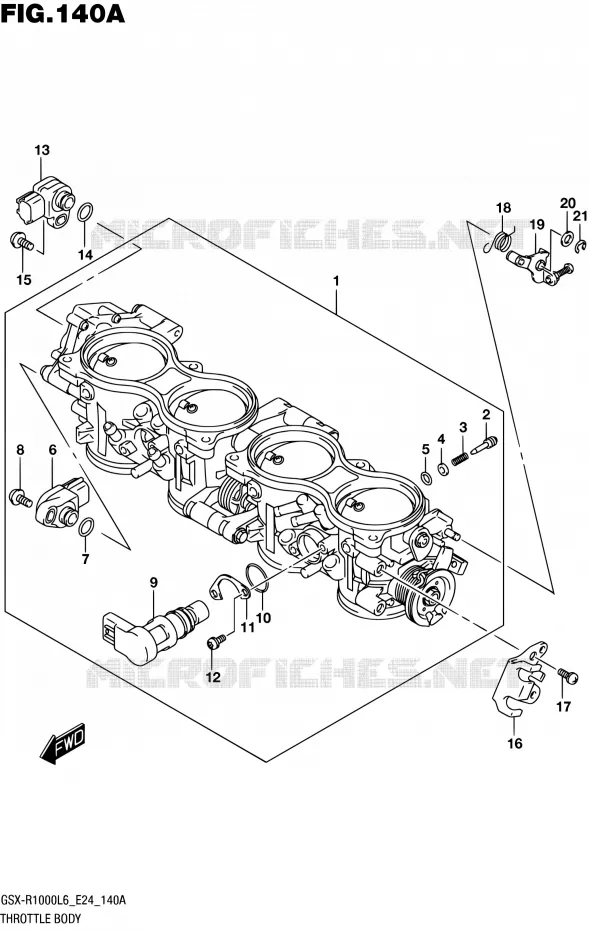 CORPS DE PAPILLON Suzuki MOTO 1000 GSX-R 2016  GSX-R1000A L6 (E24)