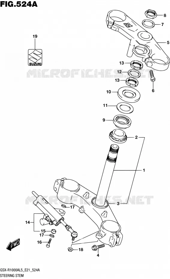 COLONNE DE DIRECTION Suzuki MOTO 1000 GSX-R 2015  GSX-R1000AUF L5 (E21)