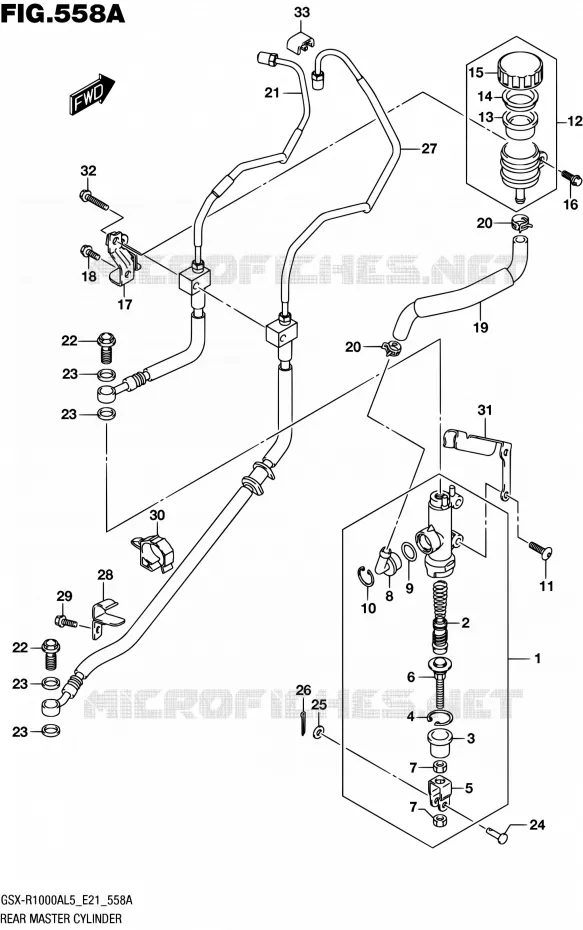 MAITRE CYLINDRE ARRIERE Suzuki MOTO 1000 GSX-R 2015  GSX-R1000AUF L5 (E21)