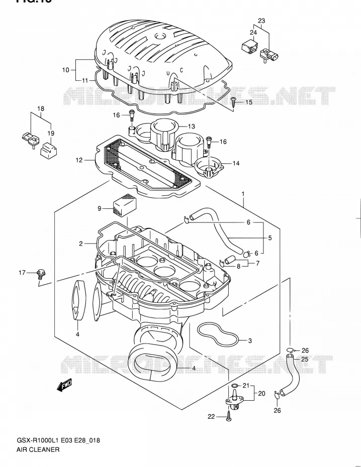 FILTRE A AIR Suzuki MOTO 1000 GSX-R 2011  GSX-R1000 L1 (E03,E28,E33)