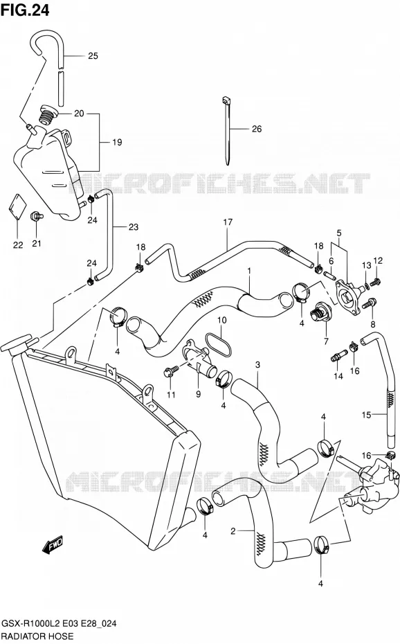 DURITE DE RADIATEUR Suzuki MOTO 1000 GSX-R 2012  GSX-R1000 L2 (E03,E28,E33)
