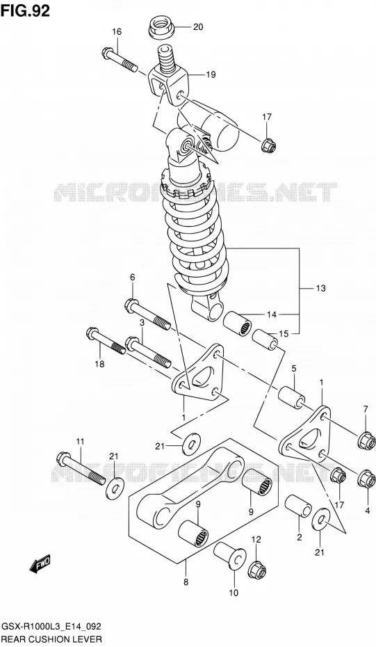 BIELLETTE D'AMORTISSEUR (GSX-R1000L3 E14) Suzuki MOTO 1000 GSX-R 2013  GSX-R1000 L3/GSX-R1000Z L3 (E14)