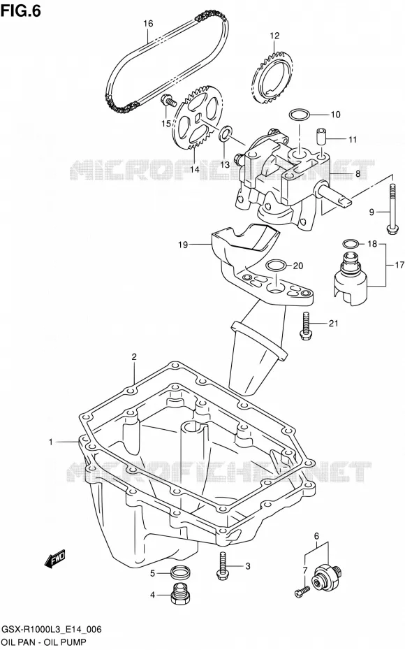 CARTER INFERIEUR - POMPE A HUILE Suzuki MOTO 1000 GSX-R 2013  GSX-R1000 L3/GSX-R1000Z L3 (E14)