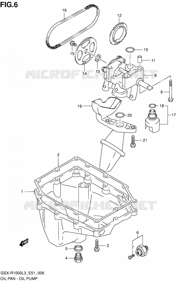 CARTER INFERIEUR - POMPE A HUILE Suzuki MOTO 1000 GSX-R 2013  GSX-R1000 L3/GSX-R1000Z L3 (E51)