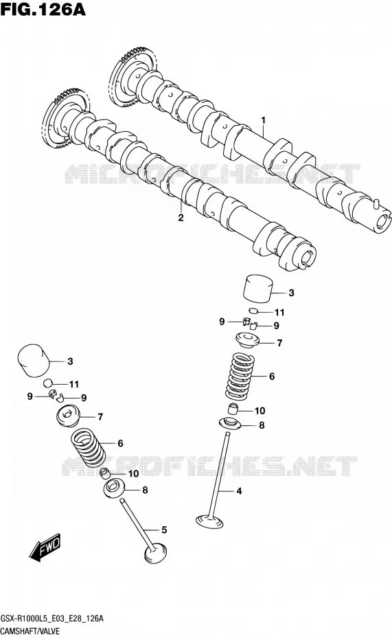 ARBRE A CAMES - VALVE Suzuki MOTO 1000 GSX-R 2015  GSX-R1000 L5 (E03,E28,E33)