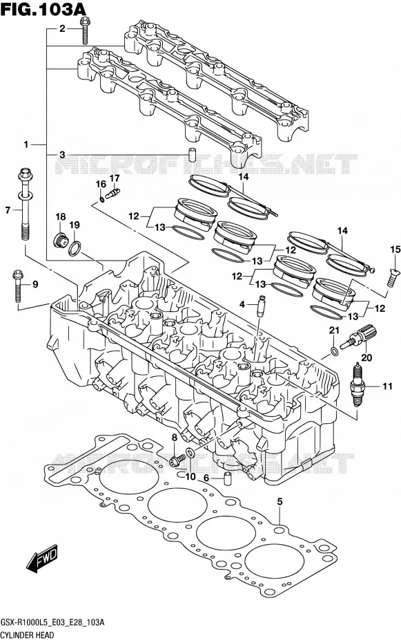 CULASSE Suzuki MOTO 1000 GSX-R 2015  GSX-R1000 L5 (E03,E28,E33)