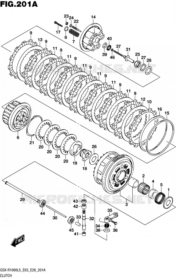 EMBRAYAGE Suzuki MOTO 1000 GSX-R 2015  GSX-R1000 L5 (E03,E28,E33)