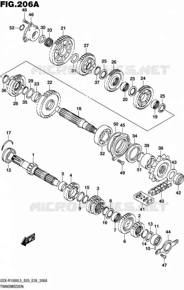 TRANSMISSION Suzuki MOTO 1000 GSX-R 2015  GSX-R1000 L5 (E03,E28,E33)
