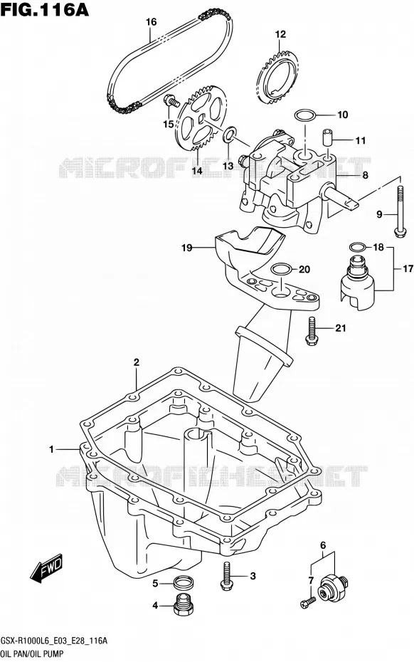 CARTER INFERIEUR - POMPE A HUILE Suzuki MOTO 1000 GSX-R 2016  GSX-R1000 L6 (E03,E28,E33)