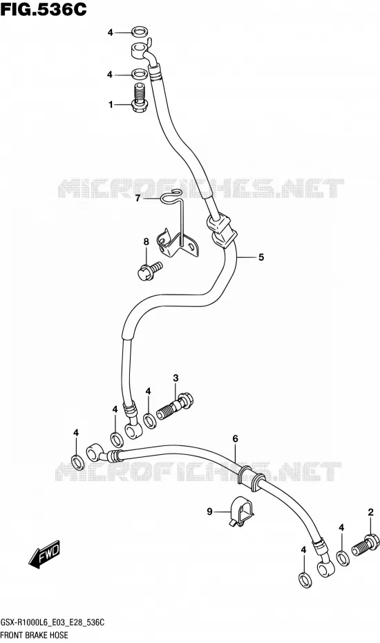 DURITE DE FREIN AVANT (GSX-R1000L6 E33) Suzuki MOTO 1000 GSX-R 2016  GSX-R1000 L6 (E03,E28,E33)