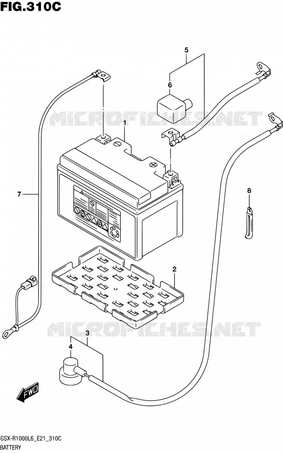 BATTERIE (GSX-R1000UFL6 E21) Suzuki MOTO 1000 GSX-R 2016  GSX-R1000UF L6 (E21)