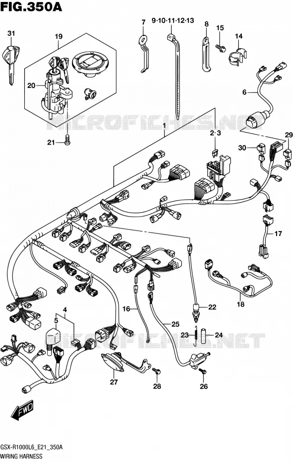 FAISCEAU ELECTRIQUE (GSX-R1000L6 E21) Suzuki MOTO 1000 GSX-R 2016  GSX-R1000UF L6 (E21)