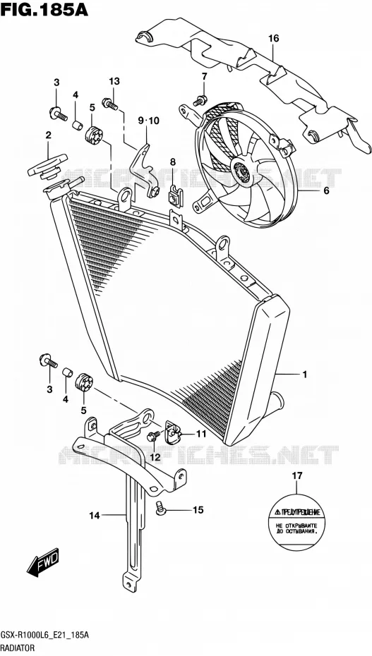 RADIATEUR (GSX-R1000L6 E21) Suzuki MOTO 1000 GSX-R 2016  GSX-R1000UF L6 (E21)