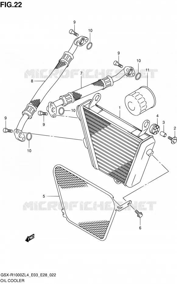 RADIATEUR D'HUILE Suzuki MOTO 1000 GSX-R 2014  GSX-R1000Z L4 (E03,E28,E33)