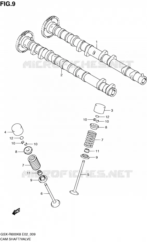 ARBRE A CAMES - VALVE Suzuki MOTO 600 GSX-R 2010  GSX-R600 L0 (E02,E19,E24)