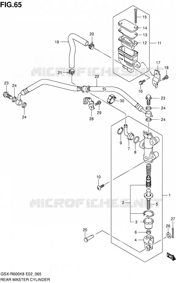 MAITRE CYLINDRE ARRIERE Suzuki MOTO 600 GSX-R 2010  GSX-R600 L0 (E02,E19,E24)