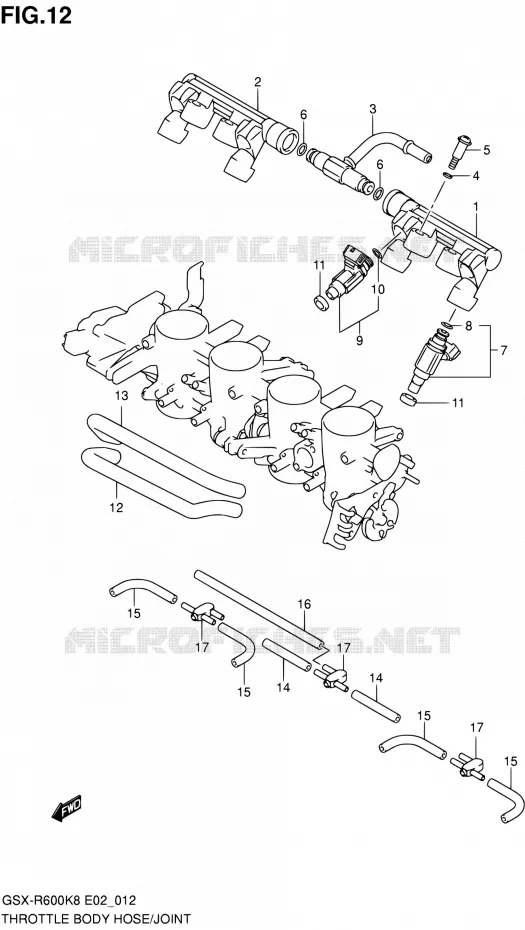 SYSTÈME D'INJECTION Suzuki MOTO 600 GSX-R 2010  GSX-R600 L0 (E02,E19,E24)