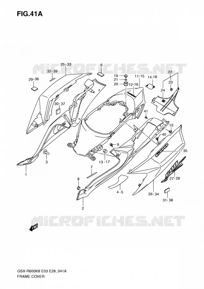 CARENAGES ARRIERE (MODEL K9) Suzuki MOTO 600 GSX-R 2010  GSX-R600 L0 (E03,E28,E33)