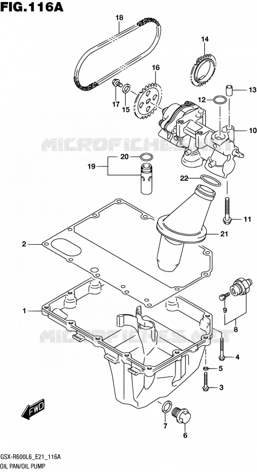 CARTER INFERIEUR - POMPE A HUILE Suzuki MOTO 600 GSX-R 2016  GSX-R600 L6 (E21)